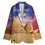 Purple Cloud Pyramid Print Women's Blazer