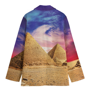 Purple Cloud Pyramid Print Women's Blazer