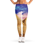 Purple Cloud Pyramid Print Women's Leggings