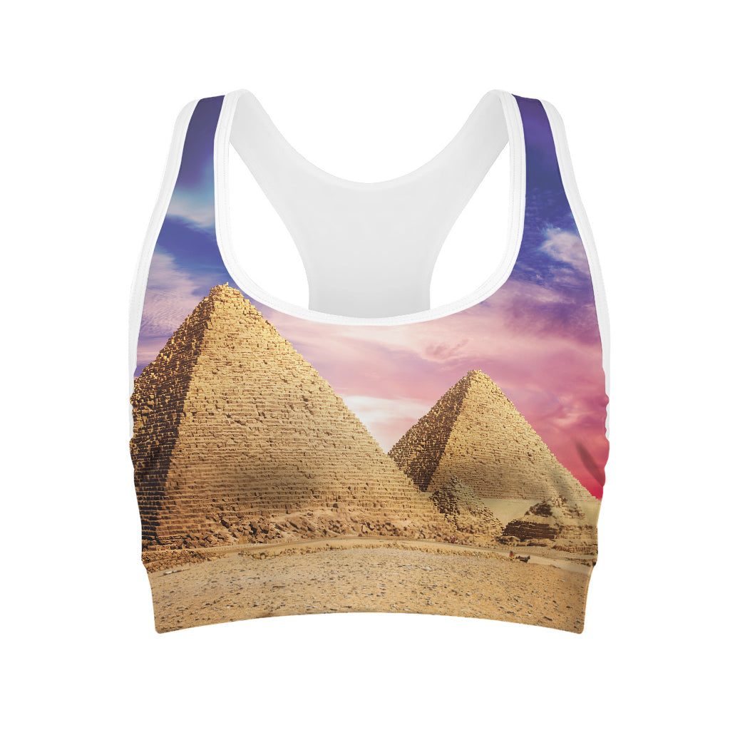 Purple Cloud Pyramid Print Women's Sports Bra