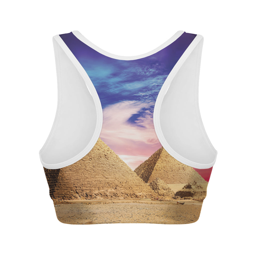 Purple Cloud Pyramid Print Women's Sports Bra