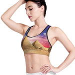 Purple Cloud Pyramid Print Women's Sports Bra