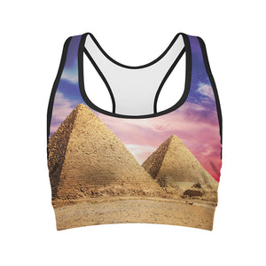 Purple Cloud Pyramid Print Women's Sports Bra