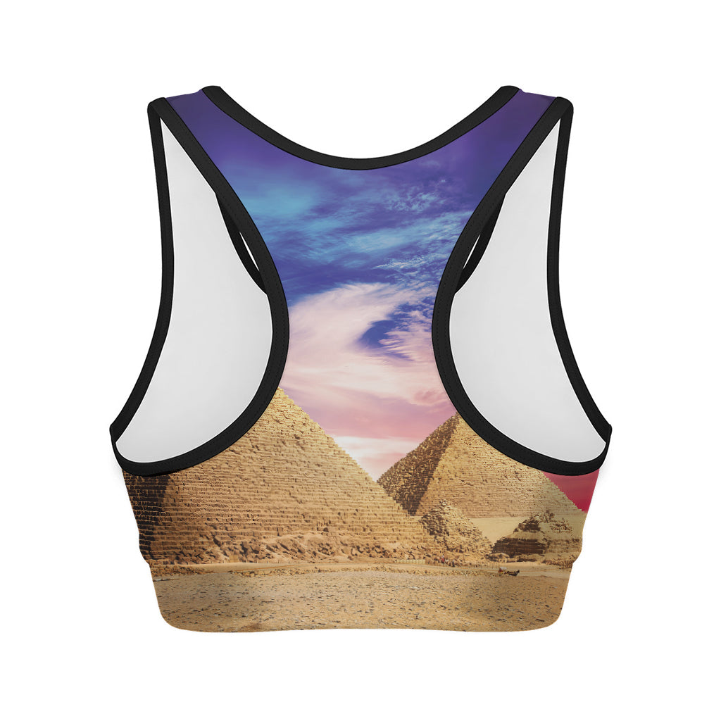 Purple Cloud Pyramid Print Women's Sports Bra