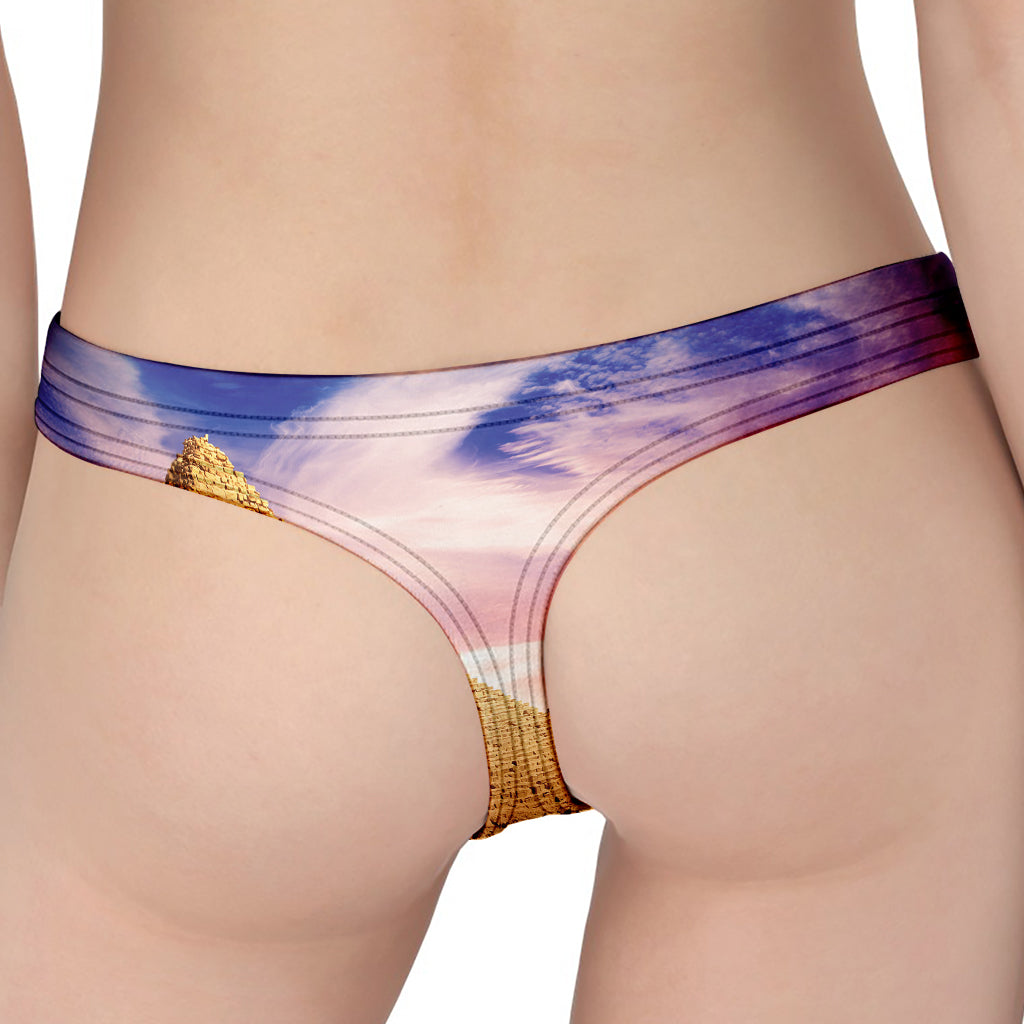 Purple Cloud Pyramid Print Women's Thong