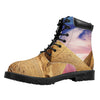 Purple Cloud Pyramid Print Work Boots