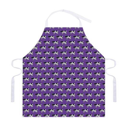 Purple Cow Pattern Print Adjustable Apron