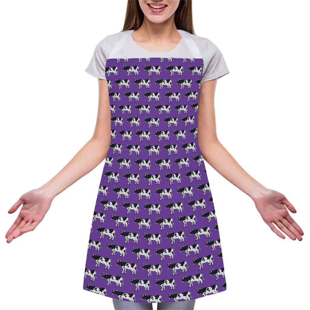 Purple Cow Pattern Print Adjustable Apron