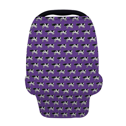 Purple Cow Pattern Print Baby Seat Cover