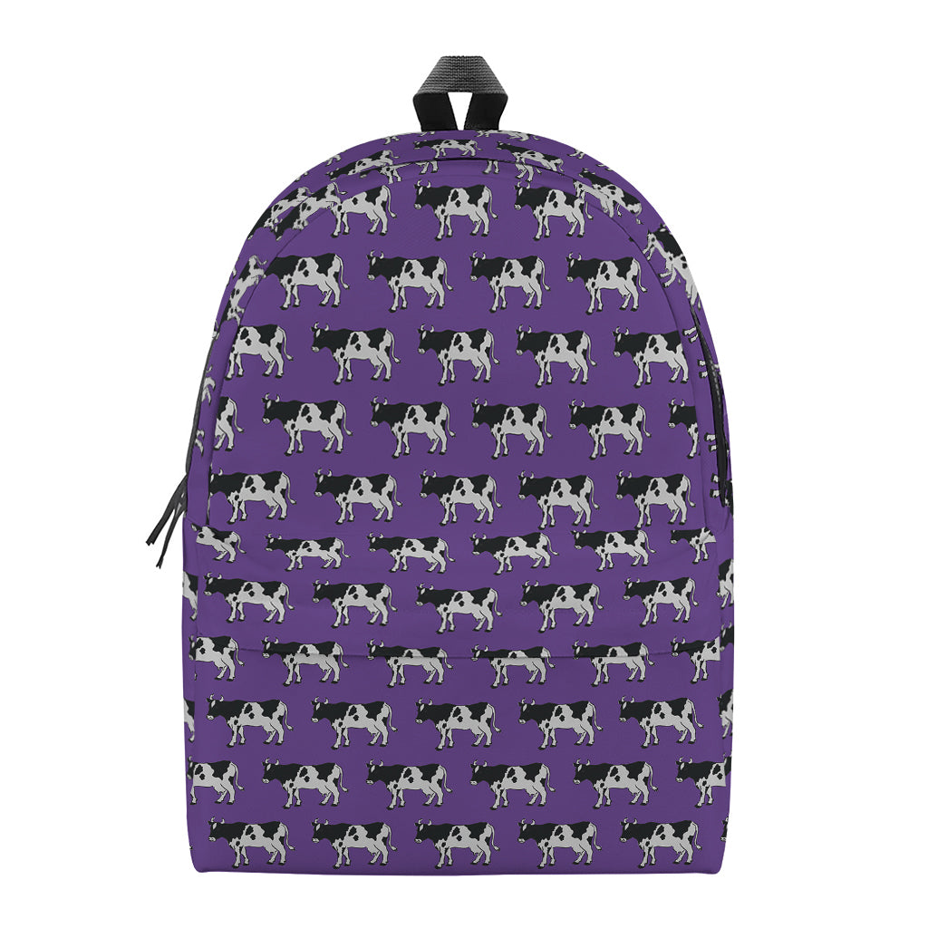 Purple Cow Pattern Print Backpack