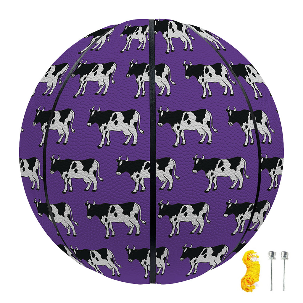Purple Cow Pattern Print Basketball