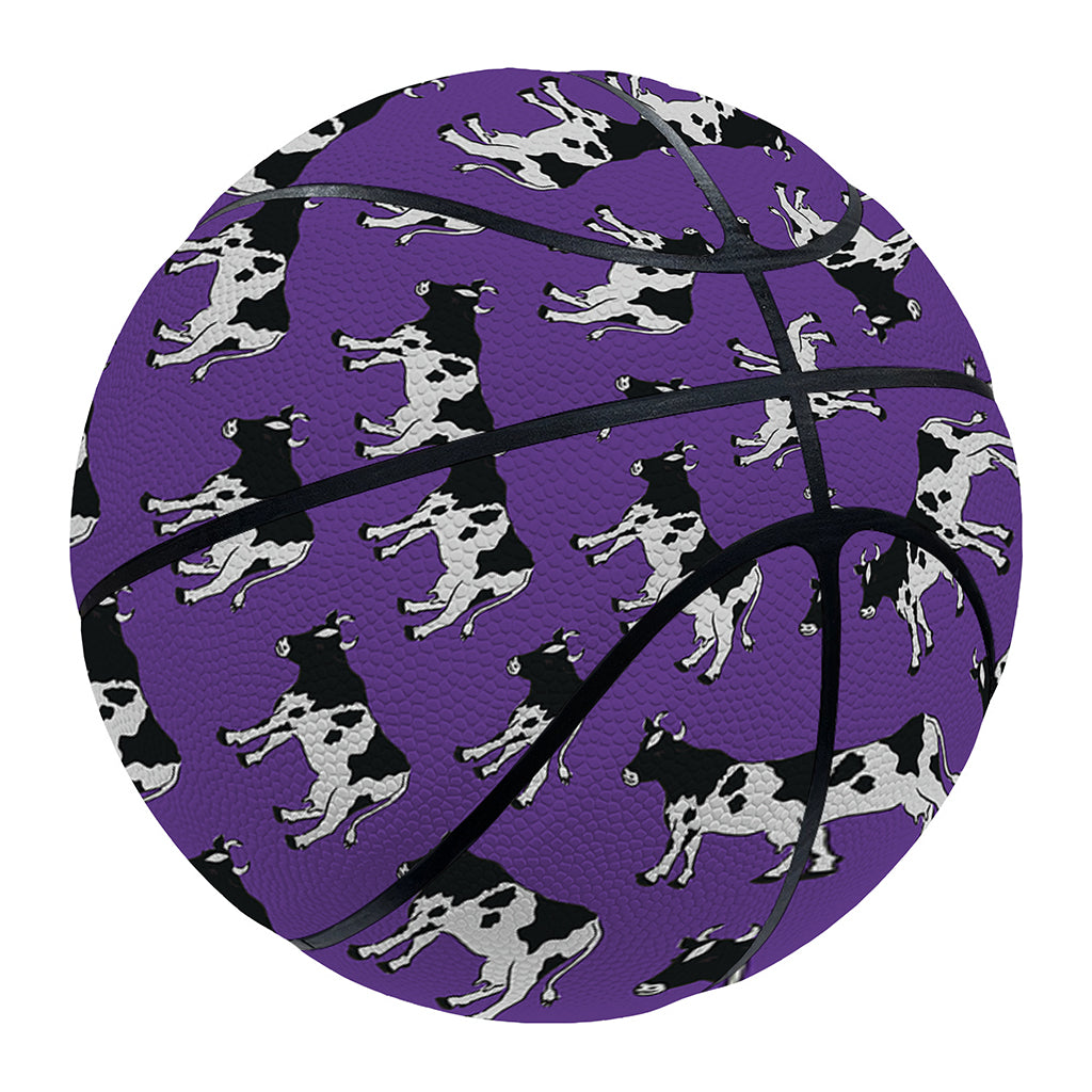 Purple Cow Pattern Print Basketball