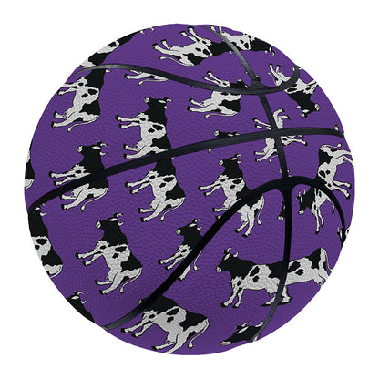 Purple Cow Pattern Print Basketball