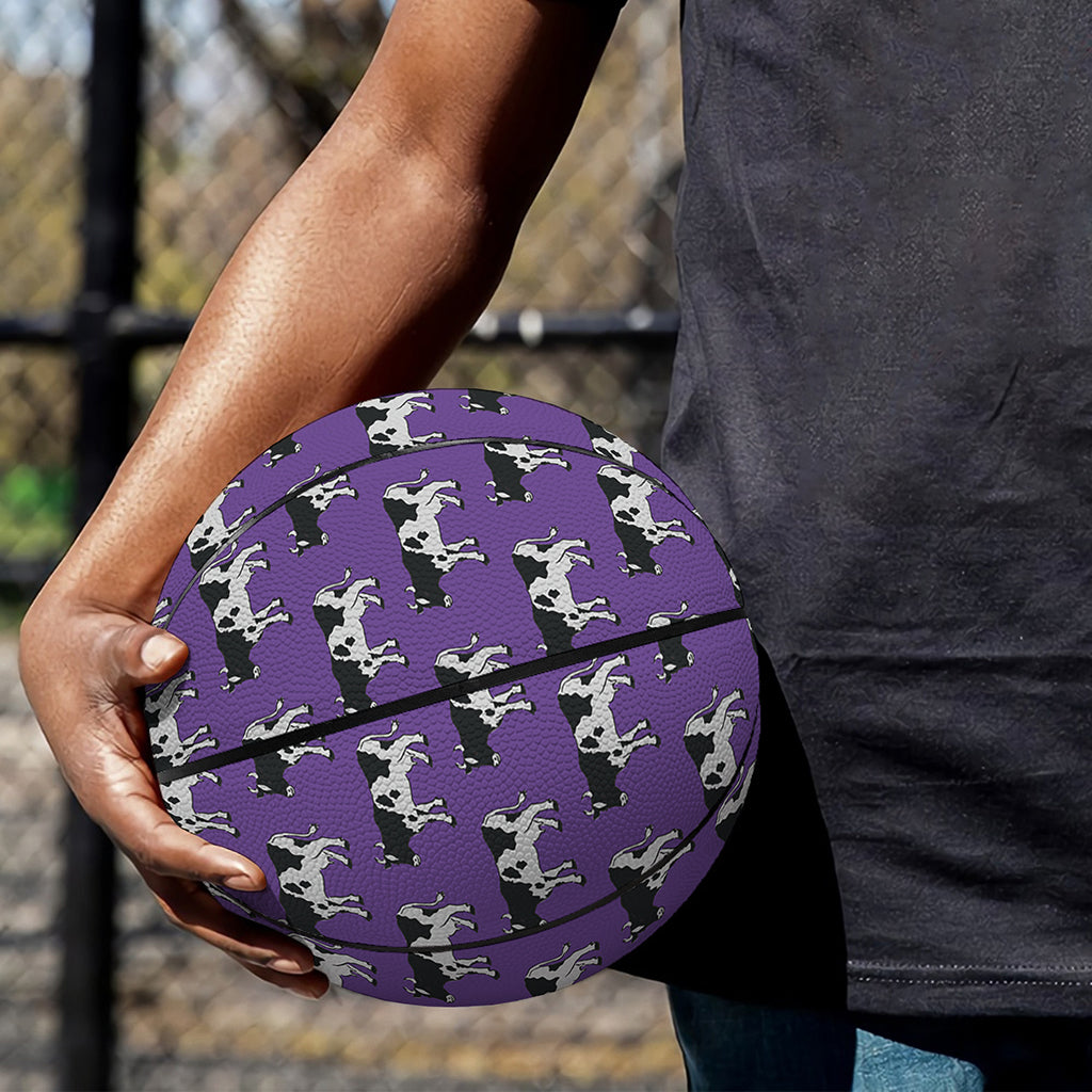 Purple Cow Pattern Print Basketball