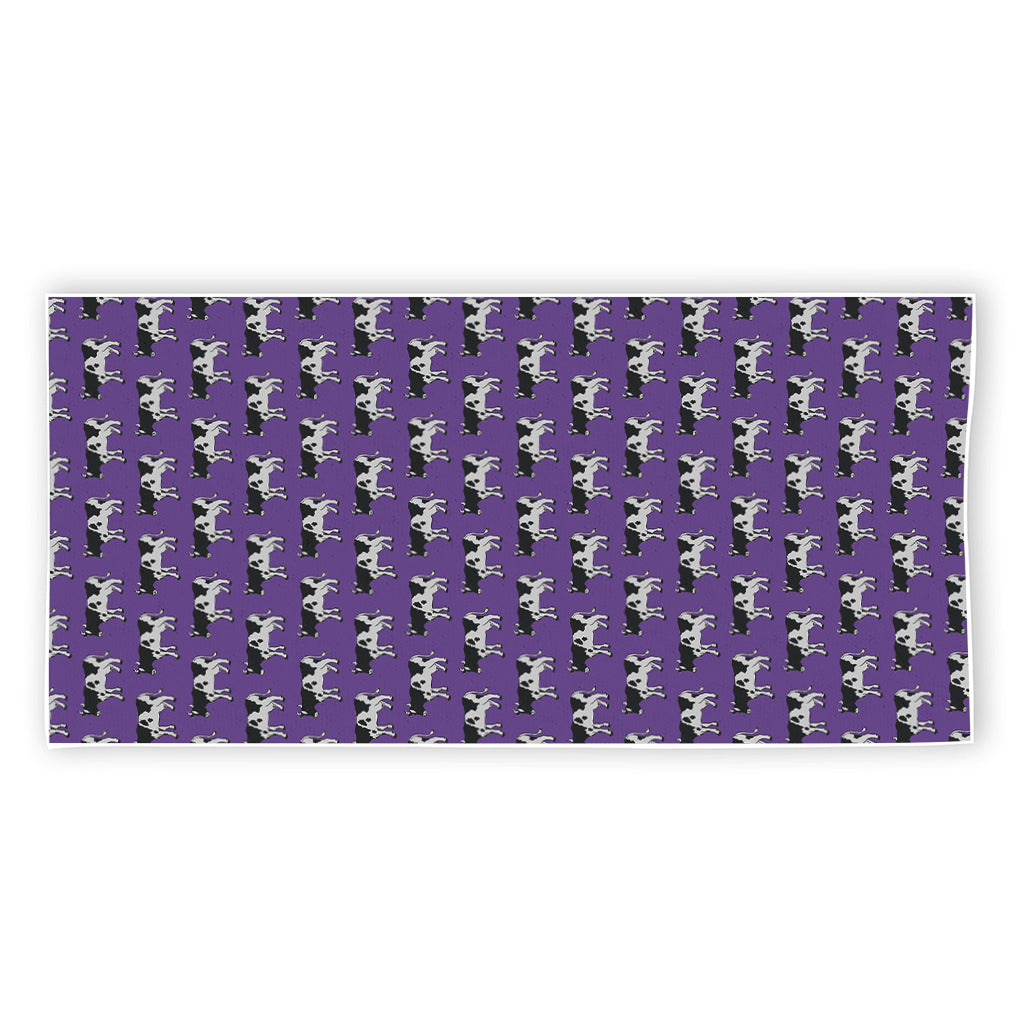 Purple Cow Pattern Print Beach Towel