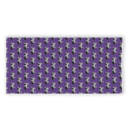 Purple Cow Pattern Print Beach Towel