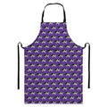 Purple Cow Pattern Print Bib Apron With Pocket