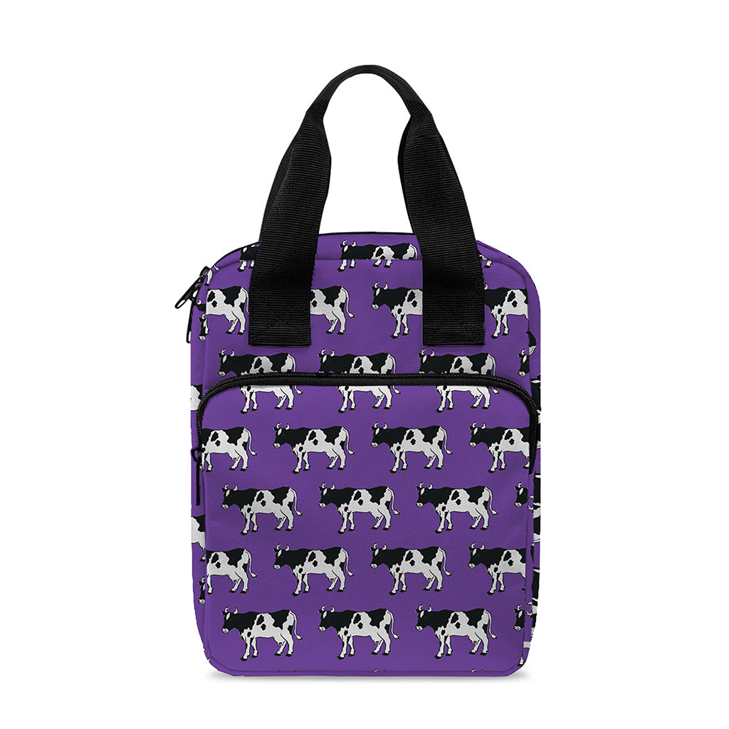 Purple Cow Pattern Print Bible Tote Bag
