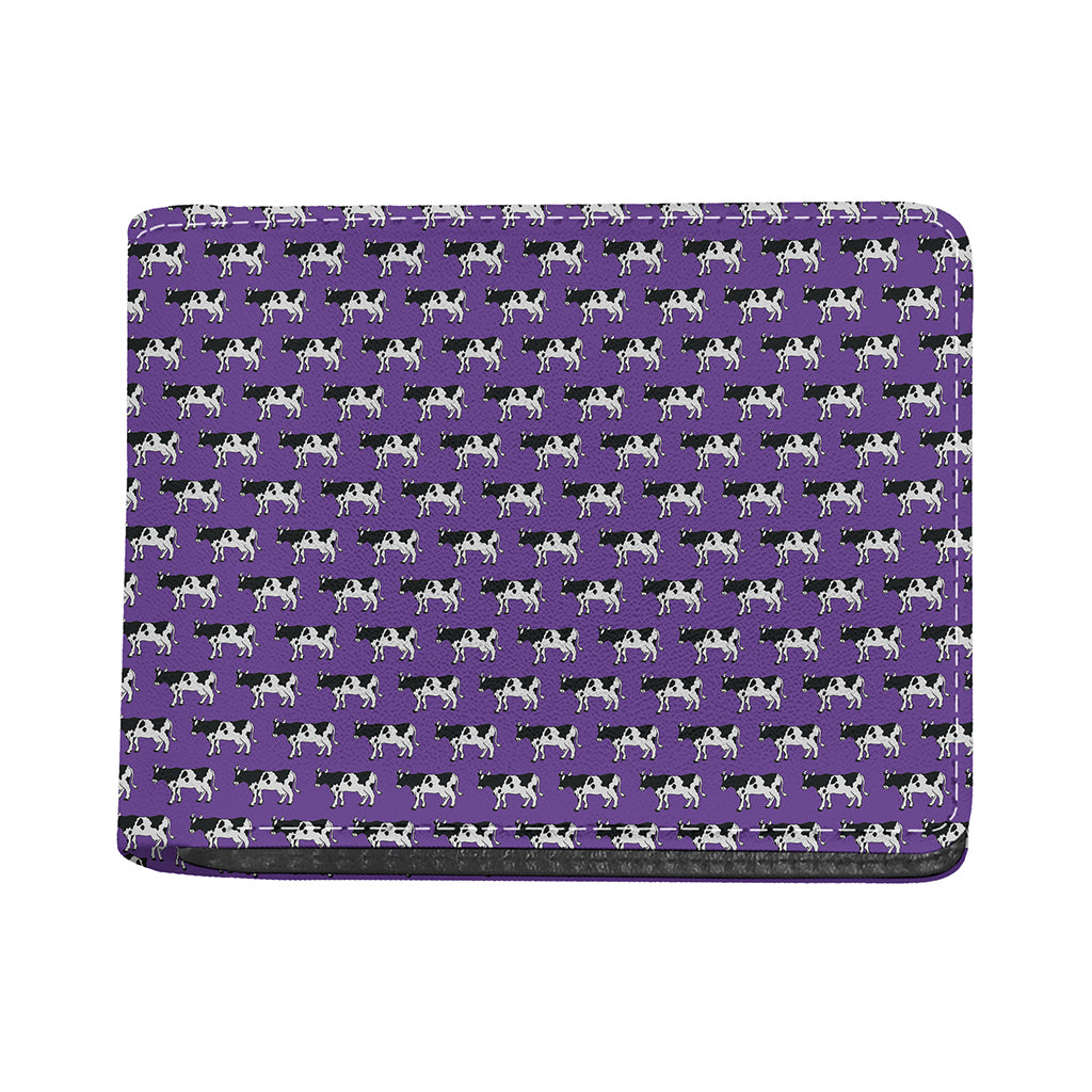 Purple Cow Pattern Print Bifold Wallet