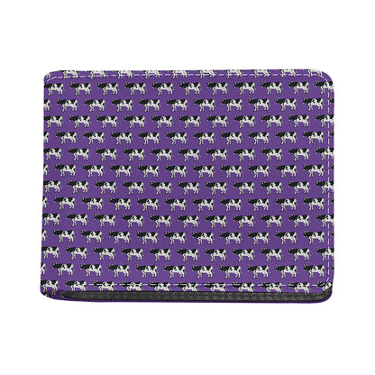 Purple Cow Pattern Print Bifold Wallet