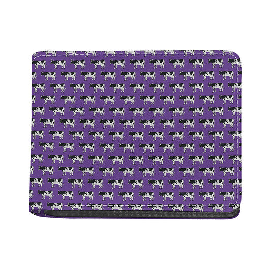 Purple Cow Pattern Print Bifold Wallet