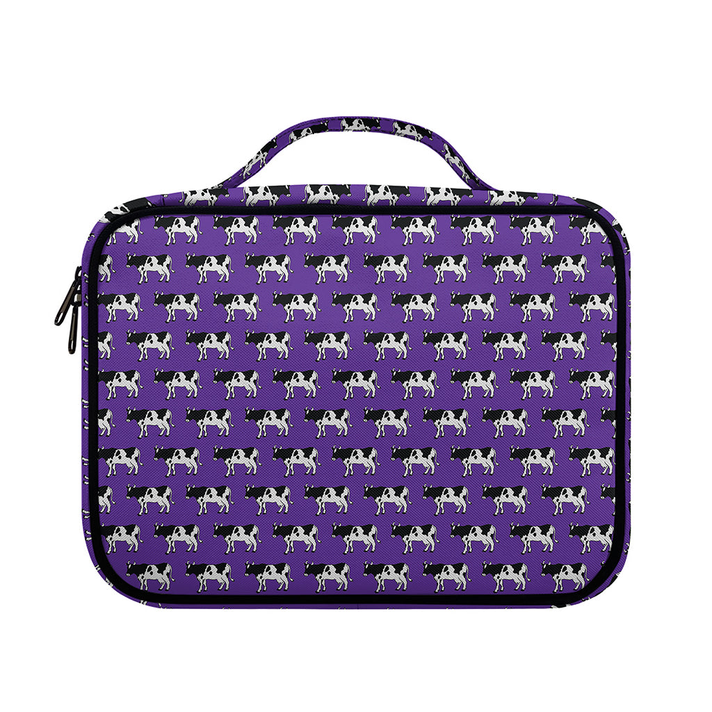 Purple Cow Pattern Print Briefcase Bible Bag