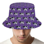 Purple Cow Pattern Print Bucket Hat