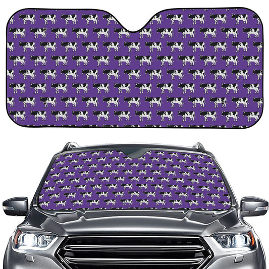 Purple Cow Pattern Print Car Windshield Sun Shade