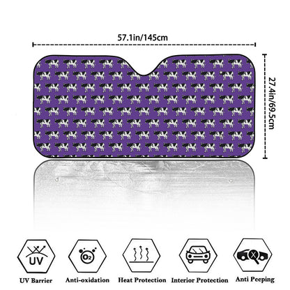 Purple Cow Pattern Print Car Windshield Sun Shade