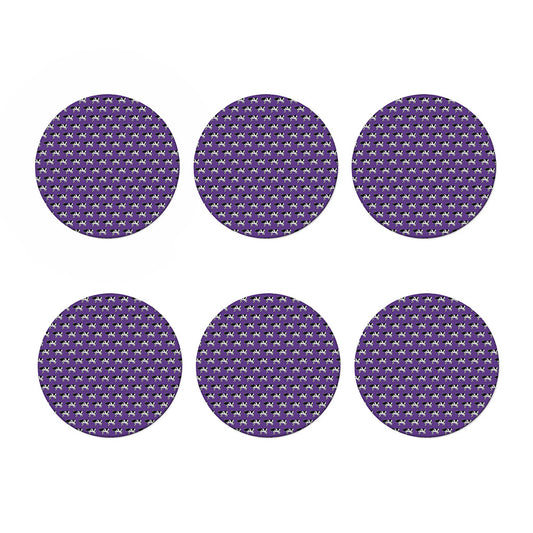 Purple Cow Pattern Print Coaster Set