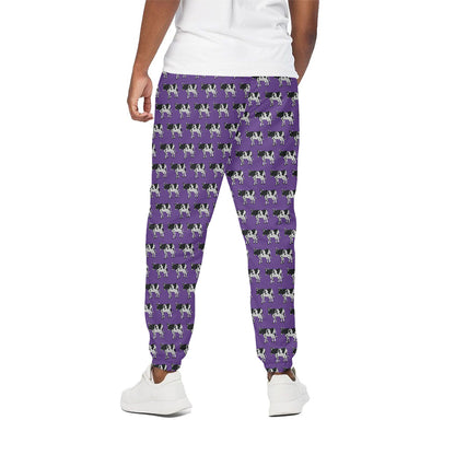 Purple Cow Pattern Print Cotton Pants