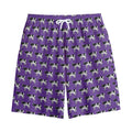 Purple Cow Pattern Print Cotton Shorts