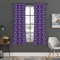 Purple Cow Pattern Print Grommet Curtain Panels