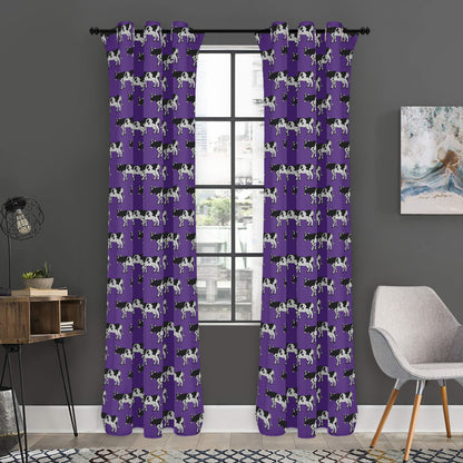 Purple Cow Pattern Print Curtain