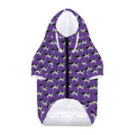 Purple Cow Pattern Print Dog Zip Up Hoodie
