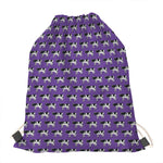 Purple Cow Pattern Print Drawstring Bag