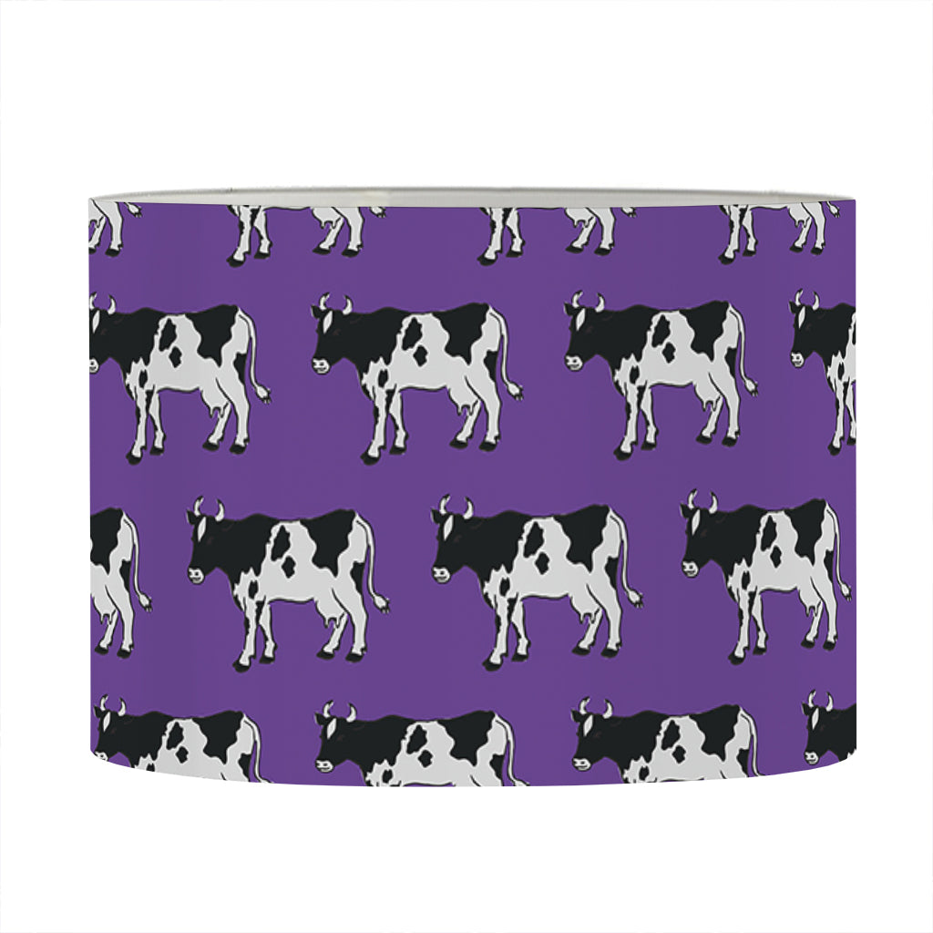 Purple Cow Pattern Print Drum Lamp Shade