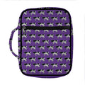 Purple Cow Pattern Print Front Pocket Bible Bag