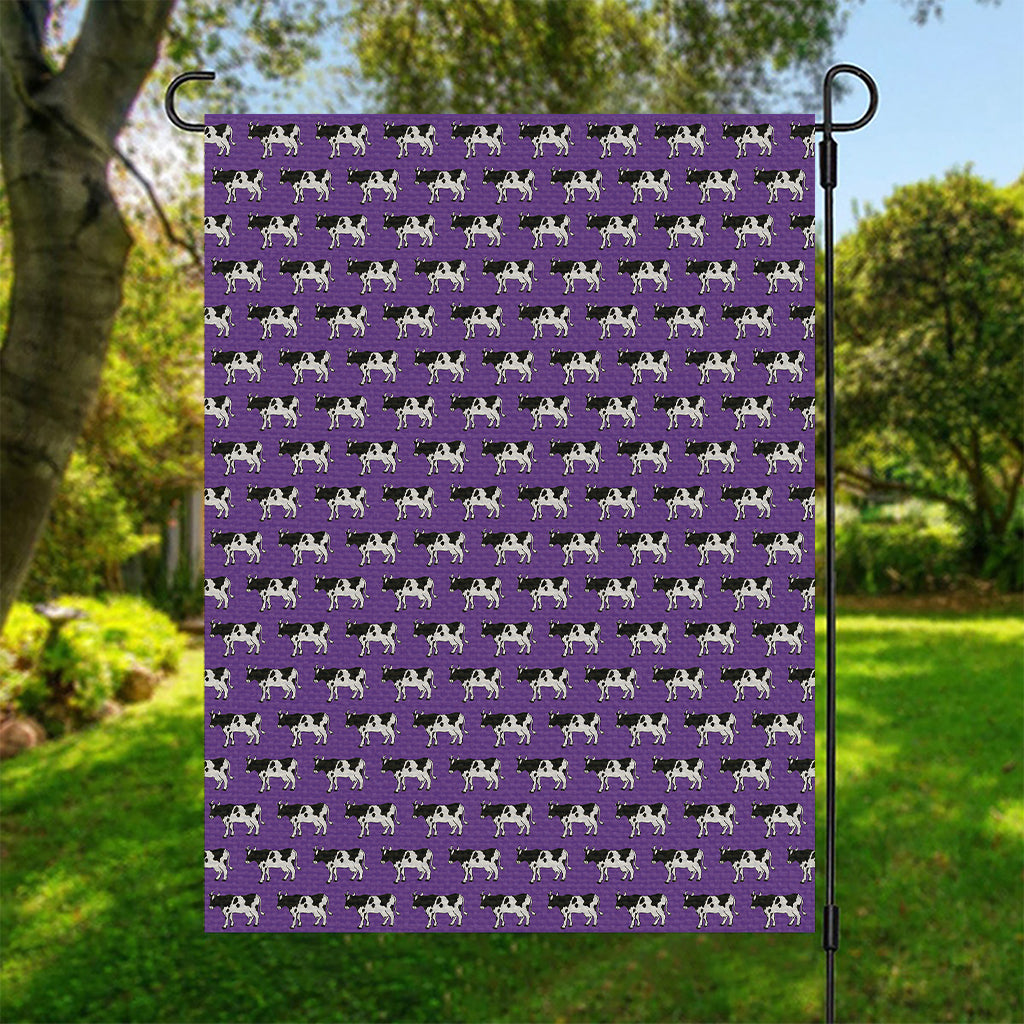 Purple Cow Pattern Print Garden Flag