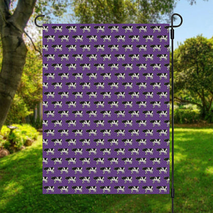 Purple Cow Pattern Print Garden Flag