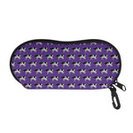 Purple Cow Pattern Print Glasses Case