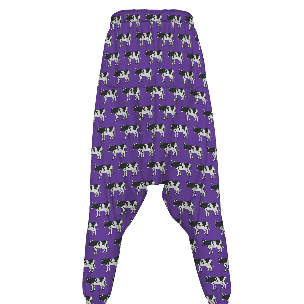 Purple Cow Pattern Print Hammer Pants