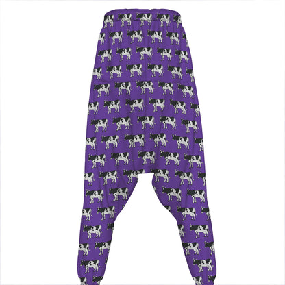 Purple Cow Pattern Print Hammer Pants