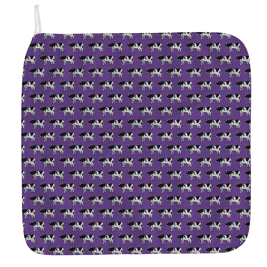 Purple Cow Pattern Print Hand Towel