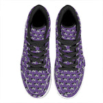 Purple Cow Pattern Print High Top Leather Sneakers
