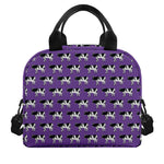 Purple Cow Pattern Print Insulated Lunch Bag