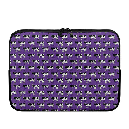 Purple Cow Pattern Print Laptop Sleeve