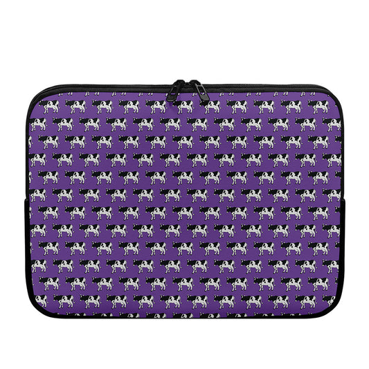 Purple Cow Pattern Print Laptop Sleeve