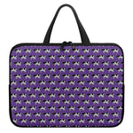 Purple Cow Pattern Print Laptop Sleeve With Handle