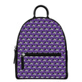 Purple Cow Pattern Print Leather Backpack